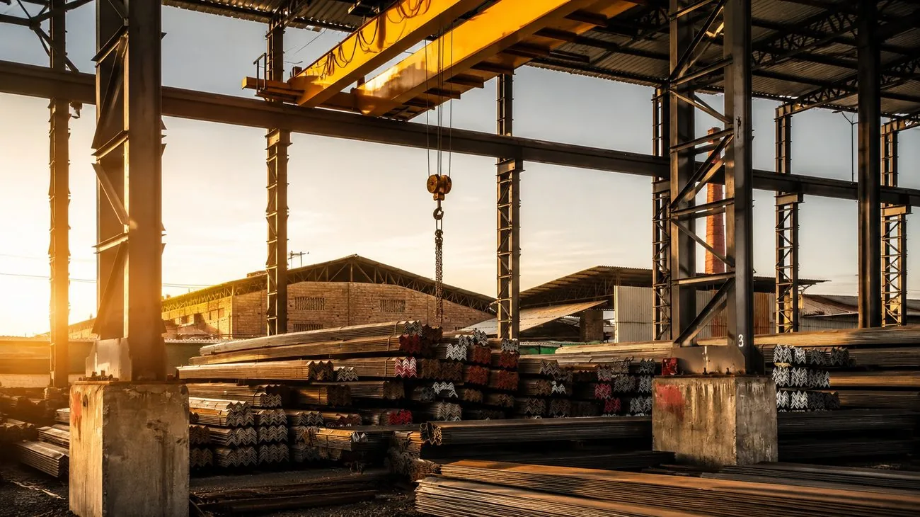 Steel section yard at GMPL
